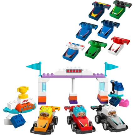 LEGO® DUPLO® Town F1® Team Race Cars & Drivers Building Toy for Family Fun 10445