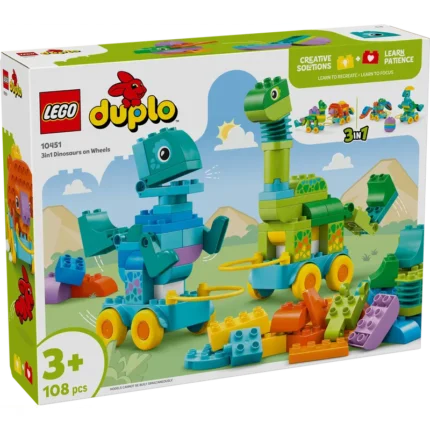 LEGO® DUPLO® Town 3in1 Dinosaurs on Wheels Learn-Through-Play Toddler Toy 10451