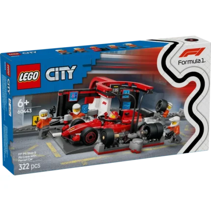 LEGO® City F1® Pit Stop & Pit Crew with Ferrari Car Racing Vehicle Toy 60443